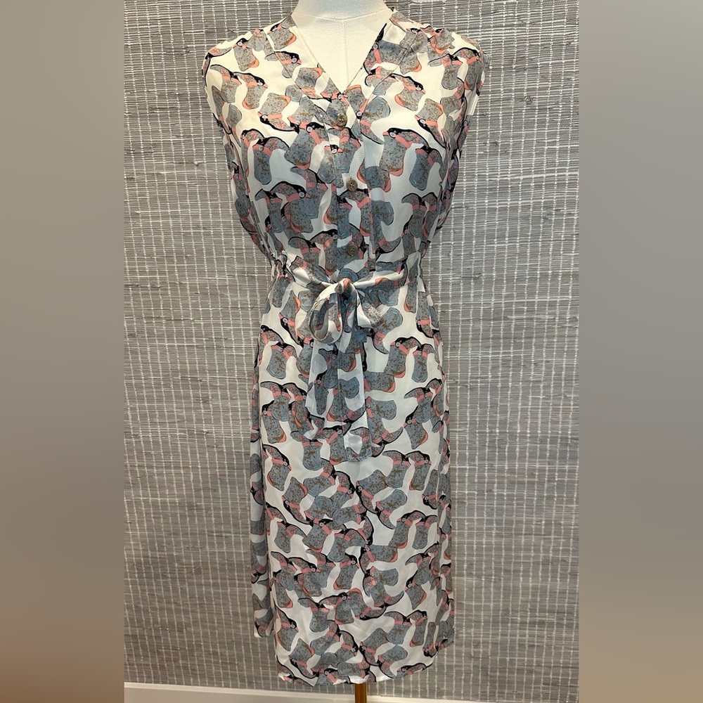 🤎 Tucker NYC 100% Silk Cowboy Boot Button Down Dress 🤎